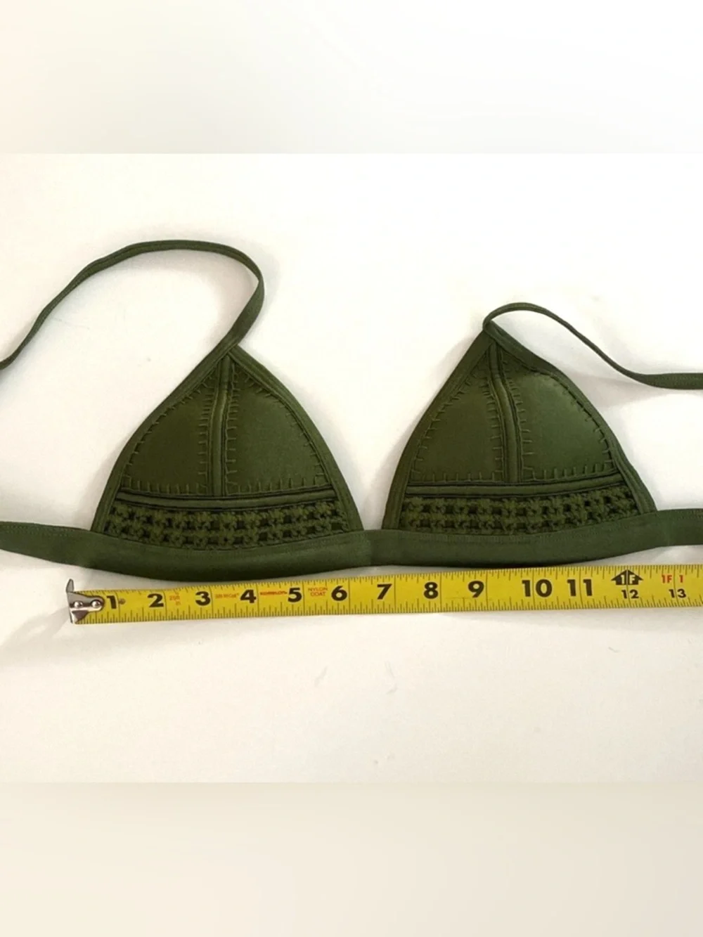 TRIANGL Triangl Swimwear GIGI Olive Green Crochet Bikini Top size Medium